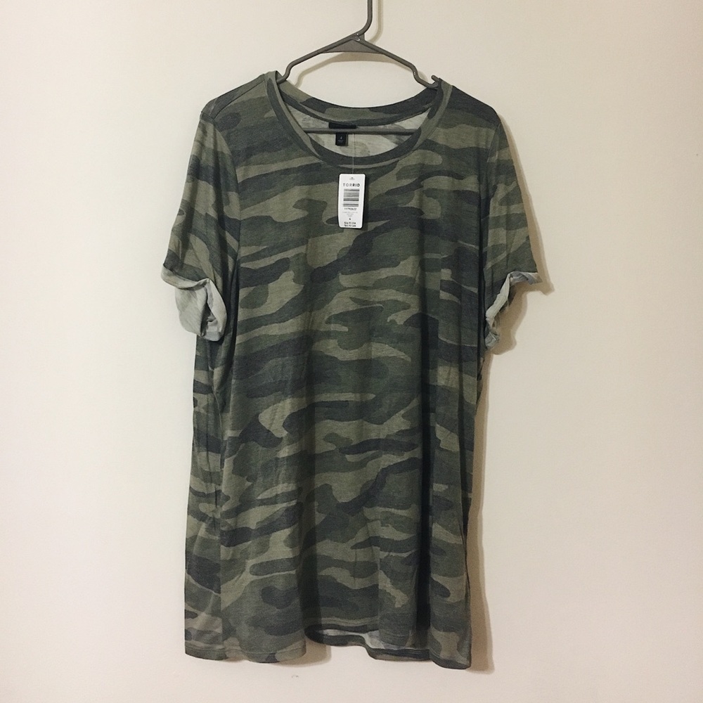 Torrid Rolled Sleeve Camo Tee